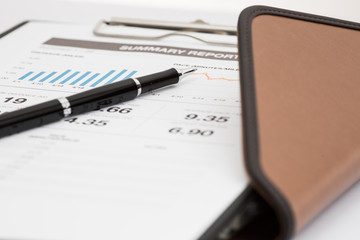 Showing business and financial report. Accounting