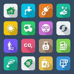 flat icons ecology set1 colorful