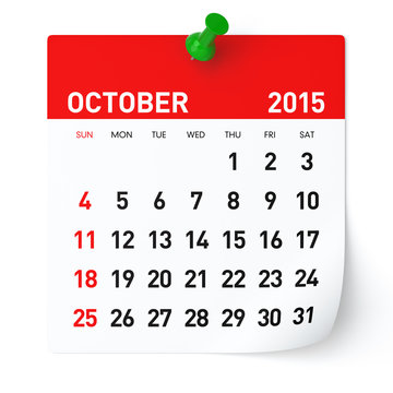 October 2015 - Calendar