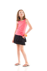 Fototapeta premium Skeptic girl looking up