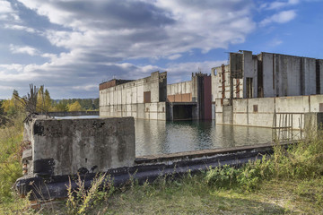 Fototapeta na wymiar Abandoned nuclear power plant
