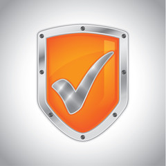 Security shield with check mark symbol icon