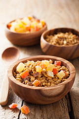 healthy granola with dry fruits for breakfast