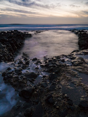 Abenddämmerung an der Küste von La Caleta auf Teneriffa