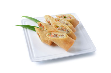 Spring rolls food on dish