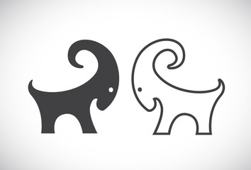 Vector of a goat design on white background. Animals.