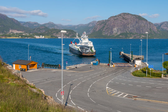 Ferry arriving in Lauvik, Norway