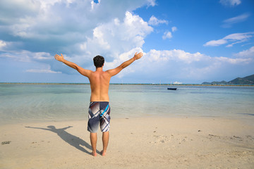 Young man on the beach