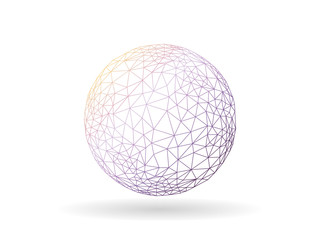 Fototapeta na wymiar Geometric polygonal globe sphere unusual vector graphic template