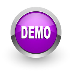 demo pink glossy web icon