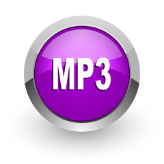 mp3 pink glossy web icon