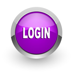 login pink glossy web icon