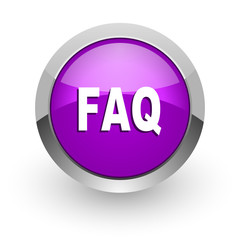 faq pink glossy web icon