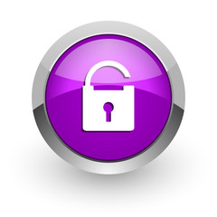 padlock pink glossy web icon