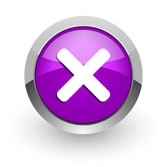 Fototapeta premium cancel pink glossy web icon