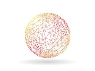 Geometric polygonal globe sphere unusual vector graphic template