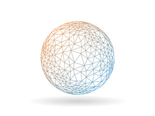 Geometric polygonal globe sphere unusual vector graphic template