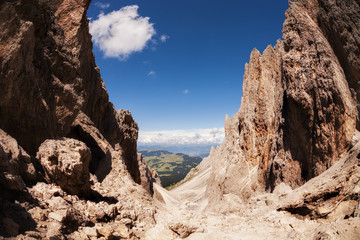 Sassolungo mountain rocky peaks