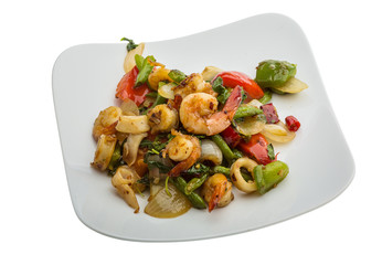 Seafood with vegetables