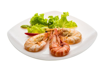 Boiled king prawns