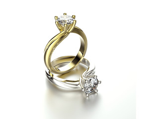 Golden Ring with Diamond. Jewelry background