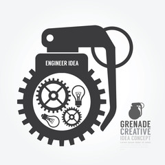 Vector gear distortion from grenade concept engine of idea.desig