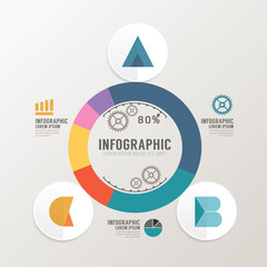 Modern Design Minimal style infographic template with alphabet