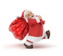 Santa Claus with a bag of gifts - 68374371