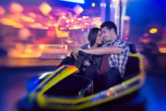 Couple In Bumper Car