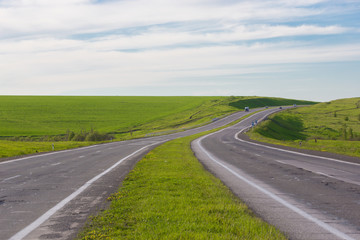 Driving on an empty road