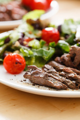 Salad with Sliced Beef and Cherry Tomato