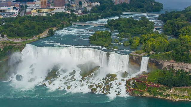 Niagara Falls view from Skylon Tower. Canada