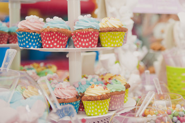 Party Buffet baby shower candy muffin cookies