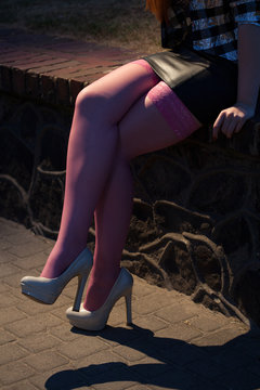 Woman's legs in high heels