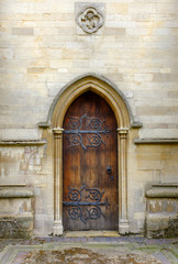 Fototapeta na wymiar Church door of St Mary's Church, Melton Mowbray.