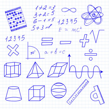 drawing in a notebook "mathematics"