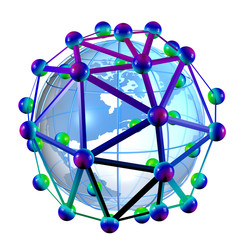 3D rendering of the earth globe inside a nano-structure