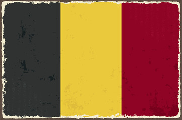 Belgian grunge flag. Vector illustration.
