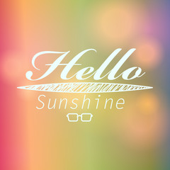 Obraz premium Colorful blurred hipster summer background with text