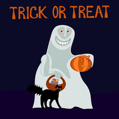 Trick or treat - happy ghost