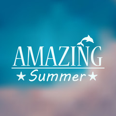 Colorful blurred hipster summer background with text