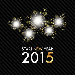 Silvester 2015 - Gold Sparkle Fireworks - Start new year