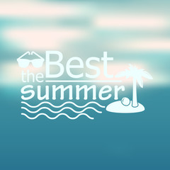 Colorful blurred hipster summer background with text