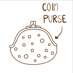 Sketchy illustration of cute dotted coin purse