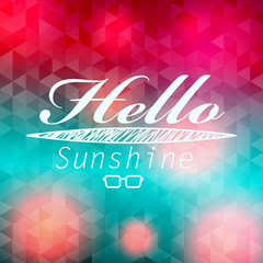 Colorful blurred hipster summer background with text