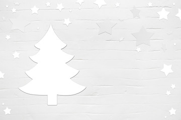 Hintergrund Weihnachten weiß mit Weihnachtsbaum als Grußkarte