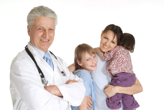 Funny family go to doctor