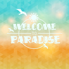 Colorful blurred hipster summer background with text