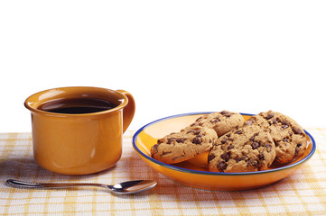 Cup of coffee and cookies