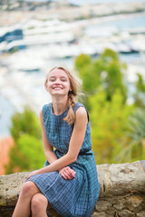 Happy young girl at Le Suquet in Cannes